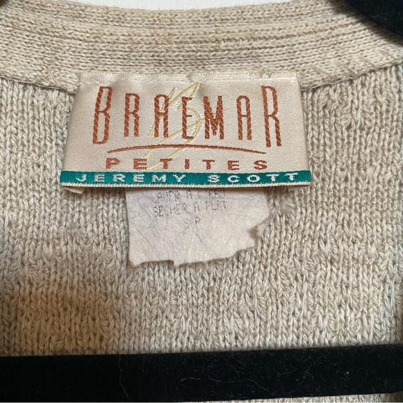 Vintage Braemar Petites by Jeremy Scott Knit Button-Up Vest - Picture 3 of 7